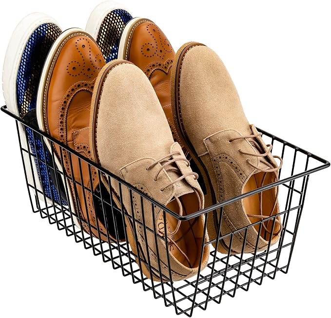 Wire Storage Basket Organizer Bins Farmhouse Metal Basket Pantry Large - Image 7
