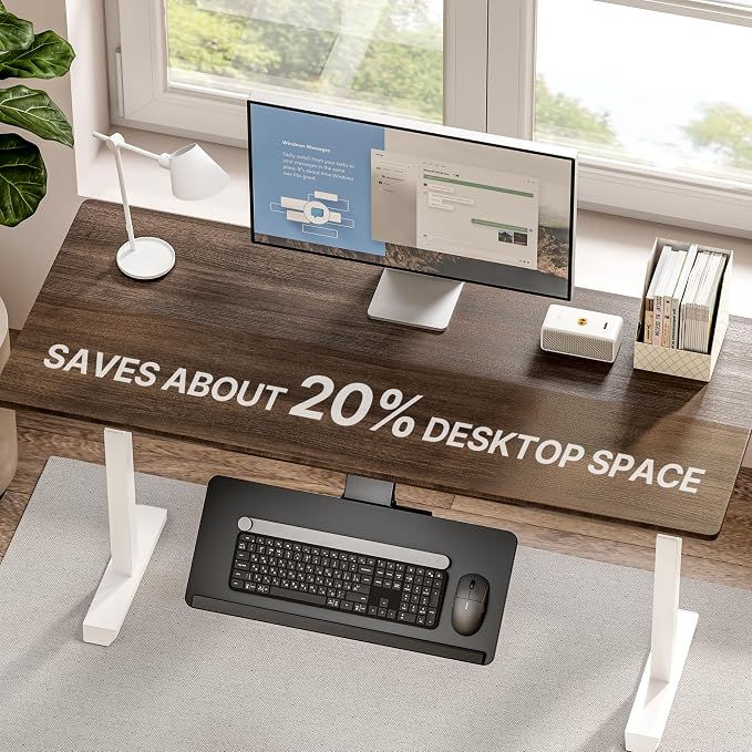 Keyboard Tray Under Desk with Storage Drawer, Height Adjustable Keyboard Tray - Image 8