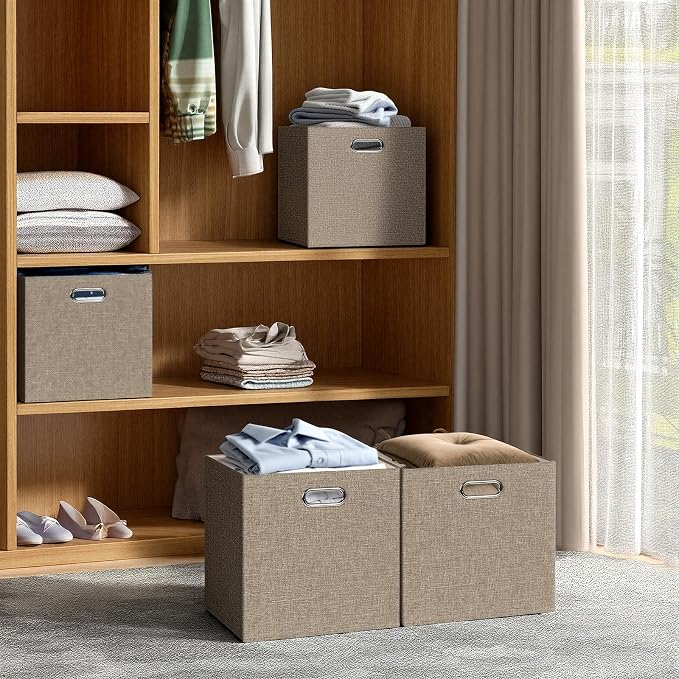 Posprica Collapsible Storage Bins, 13×13 Foldable Storage Cube Boxes Fabric - Image 7