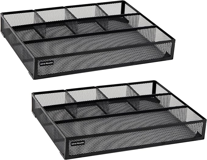 Mind Reader Drawer Organizer, Desk Org, Utensil Organizer, Metal Mesh - Image 8