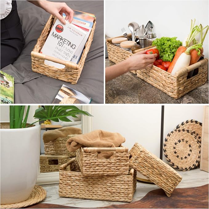 VATIMA Hyacinth Wicker Basket Set 3 size - Image 8