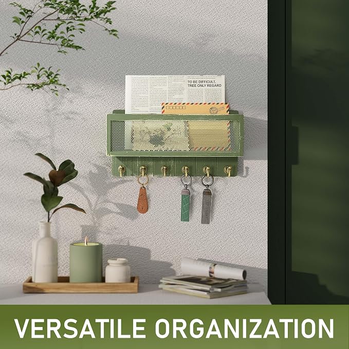 Rebee Vision Pine Wood Mail and Key Holder - Image 6