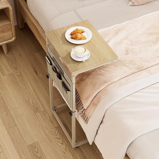 Vagusicc C Shaped End Table, Adjustable Height Small Couch Side Table - Image 9