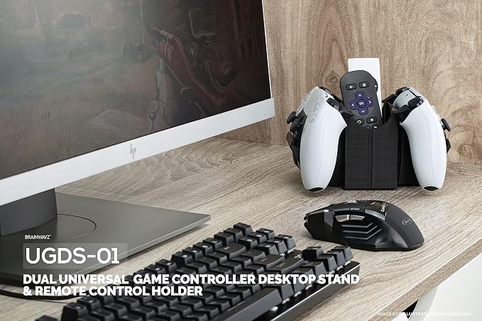 BRAINWAVZ Dual Game Controller & Storage Desktop Holder, Universal Design - Image 9