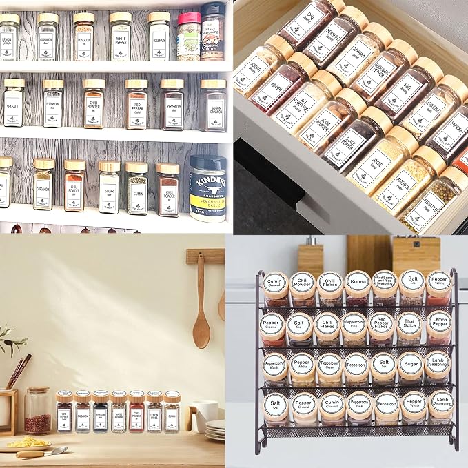SWOMMOLY 48 Pcs Glass Spice Jars - Image 6