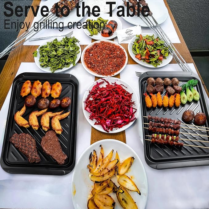 KAQAHIDO Grilling Bamboo Prep and Serve Trays, BBQ Platter - Image 8