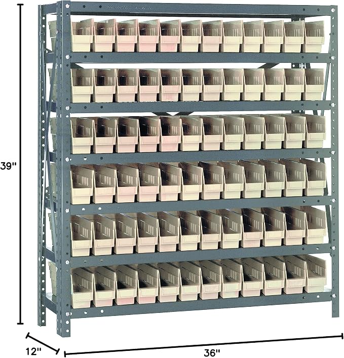 Quantum Storage Systems 1239-100IV Solid Heavy Duty 7 Shelves 72 Economy Ivory - Image 2