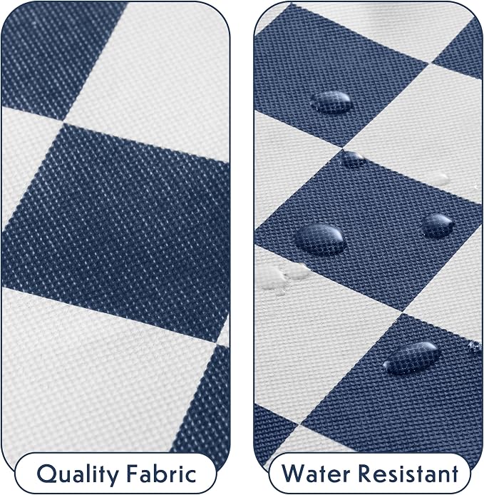 Navy Blue Checkered Clothes Storage Bins, 100L Large Blanket Storage Bags 3 Pack - Image 7