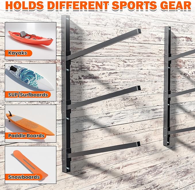Ultrawall Kayak Storage Rack, Adjustable Wall Mounted Kayak Holder - Image 7