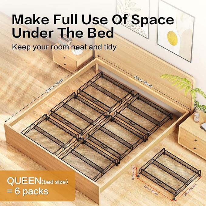Under Bed Shoe Storage Organizer, 2 Pack Under Bed Storage Containers - Image 9