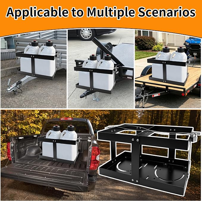 Fuel Jug Holder Gas Can Rack for Trailer, 5 Reinforced Supports Fits Two 5 - Image 7