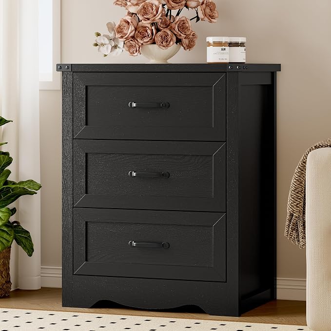 3-Drawer Dresser for Bedroom, Small Wooden Chest of Drawers - Image 8