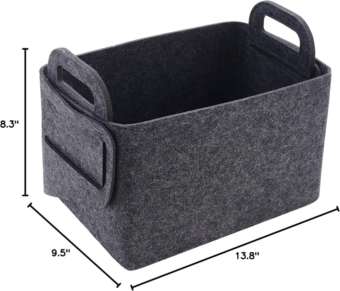 Storage Basket Felt Storage Bin Collapsible& Convenient Box Organizer - Image 7