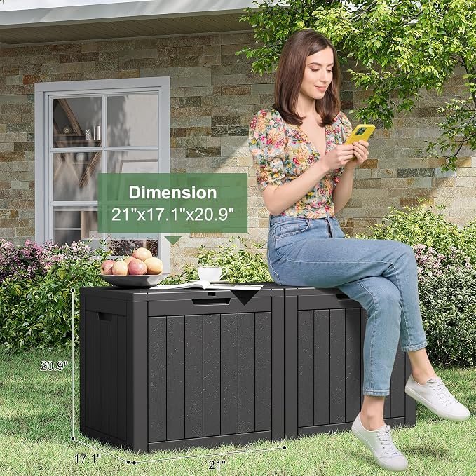 Outdoor Storage Deck Box Waterproof, Garden Tool, Backyard Cushion, Poolside - Image 8
