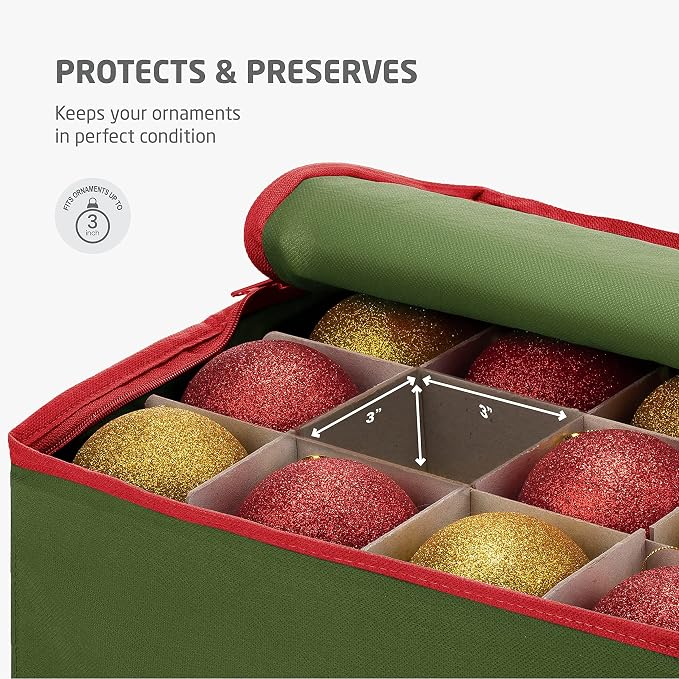 ZOBER Large Christmas Ornament Storage Box - Image 8