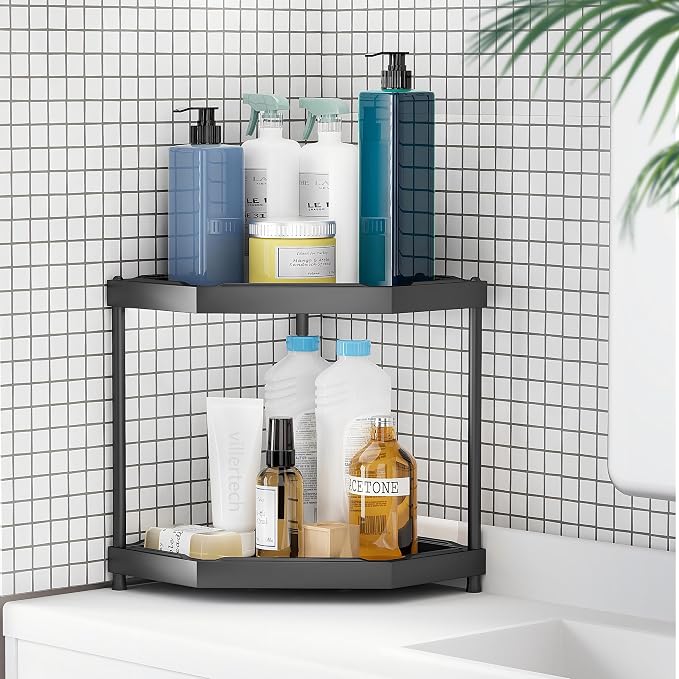 Kitchen Corner Shelf Countertop 2 Tier Bathroom Counter Organizer Cabinet - Image 6