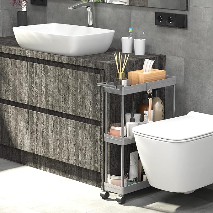Simple Houseware 3-Tier Slim/Narrow Storage Cart - Image 9
