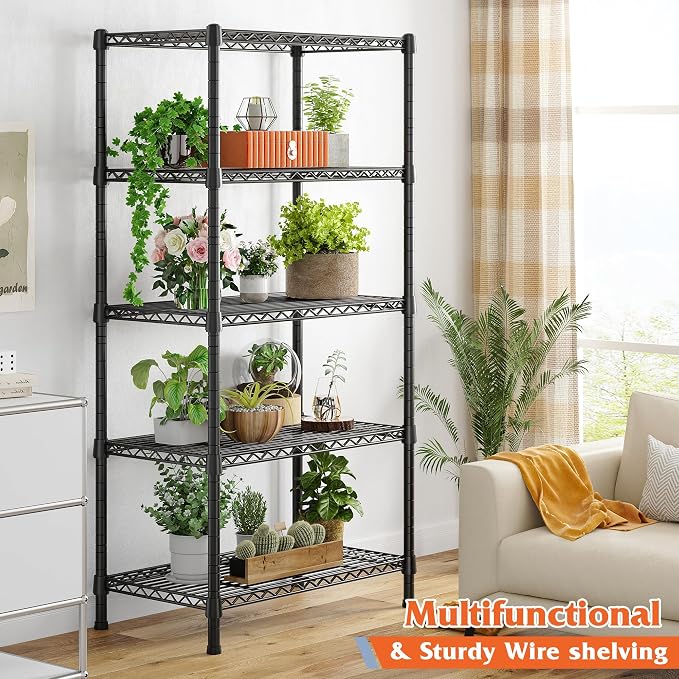 REIBII Wire Shelving Rack 5-Tier Metal Shelves - Image 8