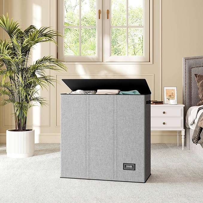 SOLEDI 160L Laundry Hamper 3 Section, Extra Large Laundry Hamper - Image 8