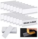 120 Set Shelf Labels, 3 x 1in Adhesive Label Holders - Image 8