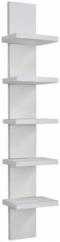 Danya B 5 Tier Wall Shelf Unit Narrow Smooth Laminate Finish - Image 7