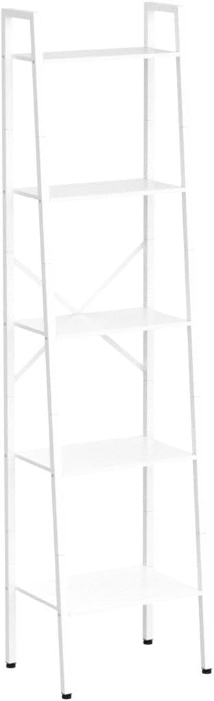 Hoctieon 5-Tier Industrial Ladder Bookshelf, Narrow Ladder Shelf, Tall Standing - Image 5