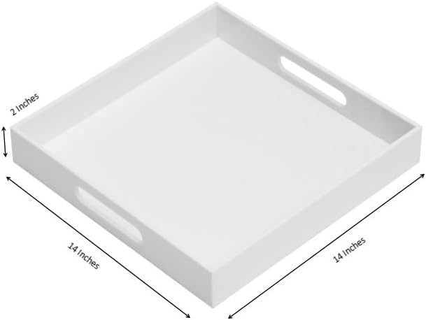 Glossy White Sturdy Acrylic Serving Tray - Image 2