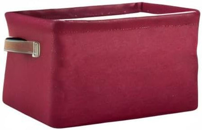 Burgundy Red Solid Color Foldable Storage Basket - Image 8