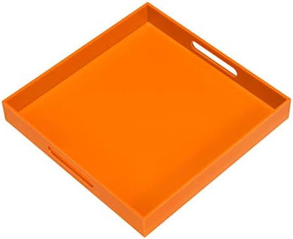 Orange Sturdy Acrylic Serving Tray by KEVLANG