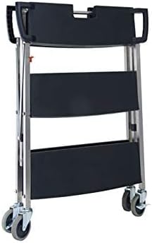 Winco Folding Utility Cart, 38-3/4”Wx20-3/4”Dx36”H, PP Shelves, SS Uprights - Image 3