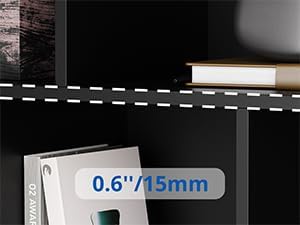 Cozy Castle Black Bookshelf, 3-Tier Open Shelf Bookcase, 10 Cube Storage - Image 7