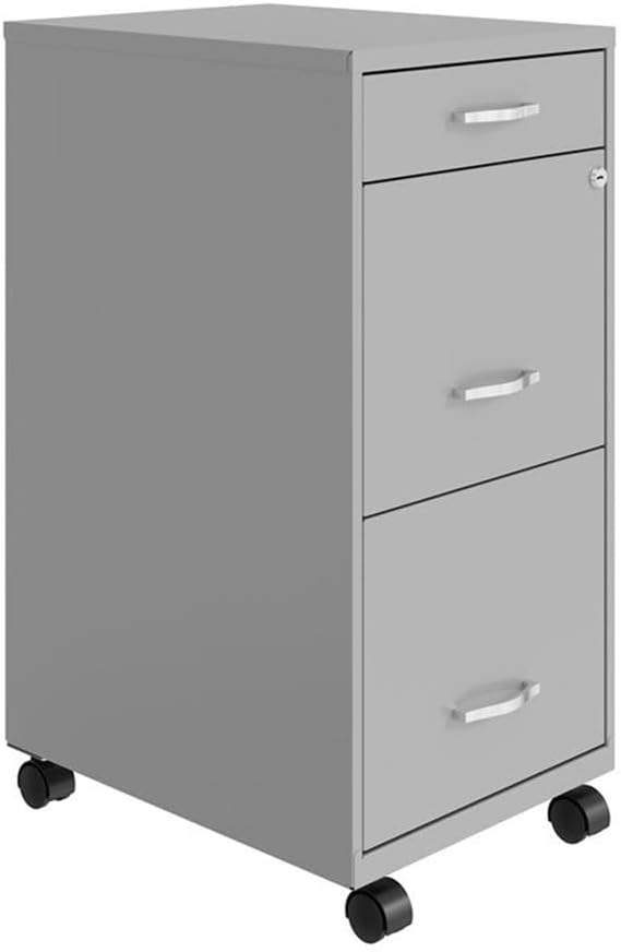 Pemberly Row 3 Drawers 29.52" Vertical Silver Metal Filing Cabinet Lockable - Image 7