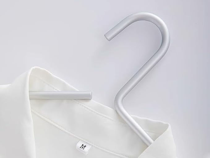 Premium Matte Silvery Aluminum Coat Hangers 6 Piece Set, 16.5” Extra Smooth & - Image 7
