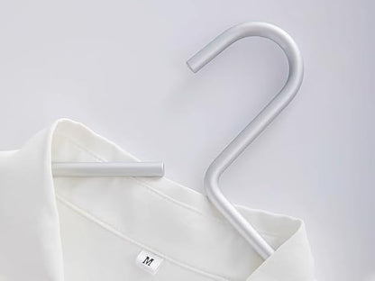 Premium Matte Silvery Aluminum Coat Hangers 6 Piece Set, 16.5” Extra Smooth & - Image 7