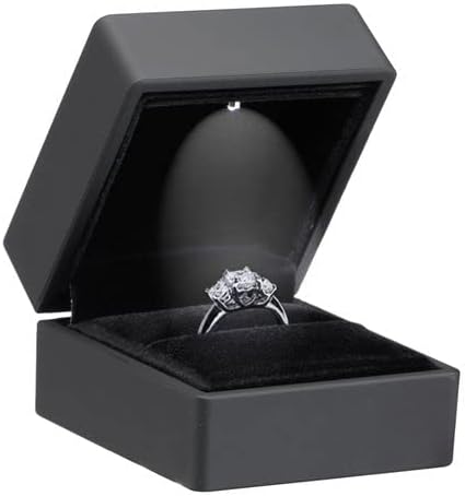 Allure - Luxury Ring Box With LED Light, Square Shaped Elegant Diamond Ring Case by ALLURE