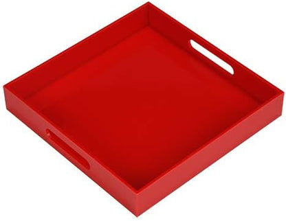Sturdy Red Acrylic Serving Tray by KEVLANG
