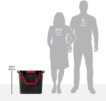 40 Gallon Wheeled Industrial Tote Plastic Black Set of 2 Plastic Storage Boxes - Image 4