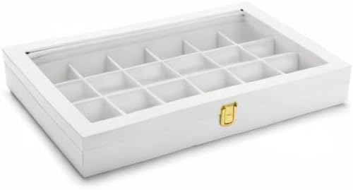 Oirlv Premium Blue Leather 24 Grid Jewelry Tray - Image 10