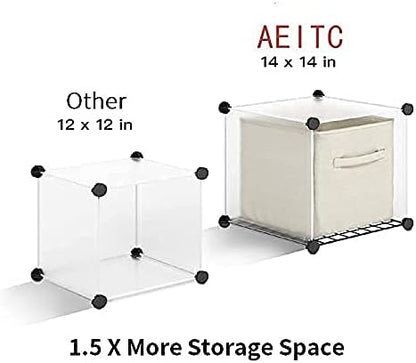 Aeitc Portable Storage Cubes-14 x14 Cube Wire Cube Storage Organizer Clothes - Image 5