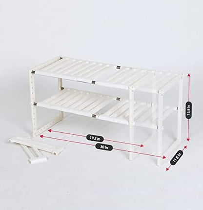 COELO Under Sink Organizer 2-Tier Expandable Shelf Kitchen Bathroom Cabinet - Image 3