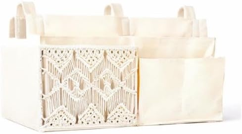 Mkono Bedside Caddy Hanging Organizer, Bunk Woven 7 Pockets Bed Storage Bag - Image 10