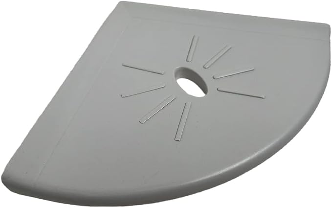 Tenedos Resin Decor 8 Inches Corner Shower Shelf – Light Grey Flatback 9x9 Wall - Image 3