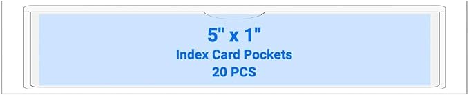 20 PCS Clear Self Adhesive Plastic Label Pockets, Top Loading Business & by Kvatr-X