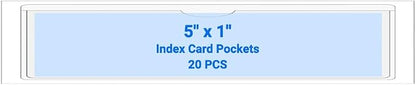 20 PCS Clear Self Adhesive Plastic Label Pockets, Top Loading Business & by Kvatr-X