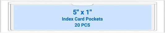 20 PCS Clear Self Adhesive Plastic Label Pockets, Top Loading Business & by Kvatr-X