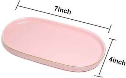 Ceramic Jewelry Dish, Perfume Vanity Tray, 7x4 Decorative Catch All Bowl - Image 5
