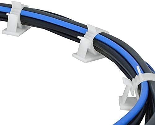 Viaky 30 Pieces White Adjustable Cable Clips Self-Adhesive Desk Organizer Nylon - Image 3