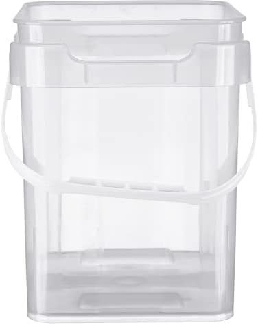 House Naturals 4 Gallon Food Grade Plastic Square clear bucket pail - Image 4