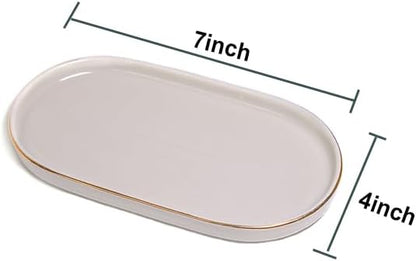 Ceramic Jewelry Dish, Perfume Vanity Tray, 7x4 Decorative Catch All Bowl - Image 5