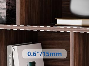 Cozy Castle Brown Bookshelf, 3-Tier Open Shelf Bookcase, 10 Cube Storage - Image 6
